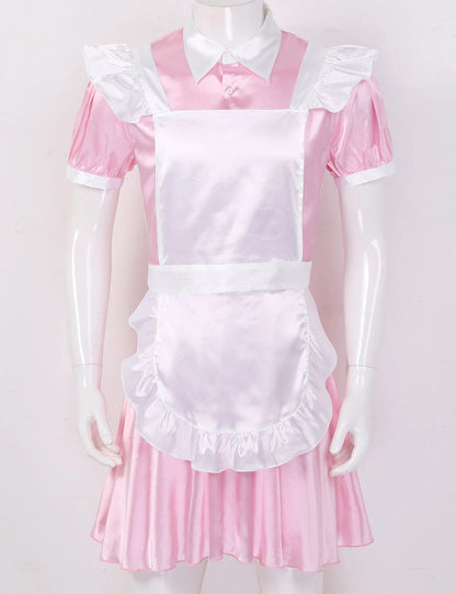 Mens Satin French Maid Costume