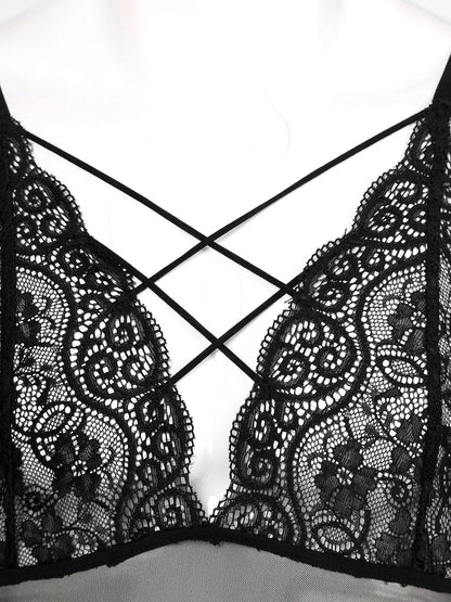 Men's Mesh Lace Strappy Bodysuit