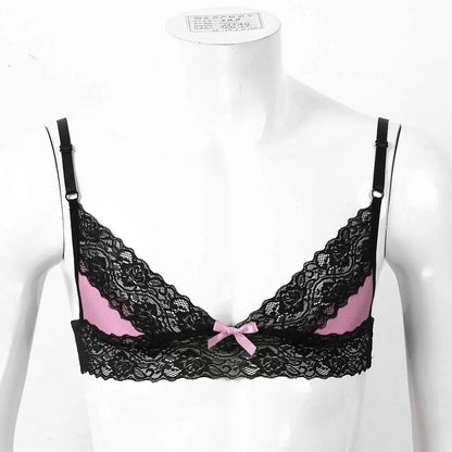 Men's Lace Bow Bra