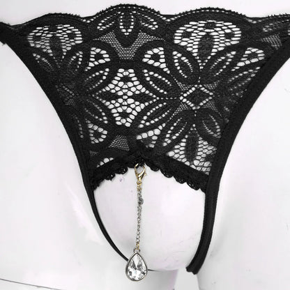 Men's Rhinestone Lace Thong Collection