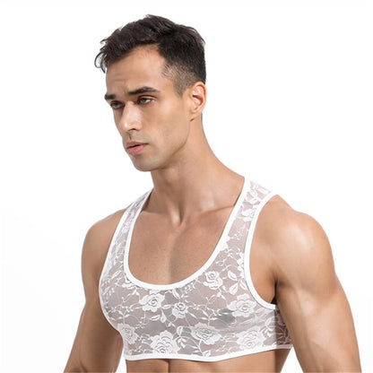 Mens Lace Babydoll Crop Top