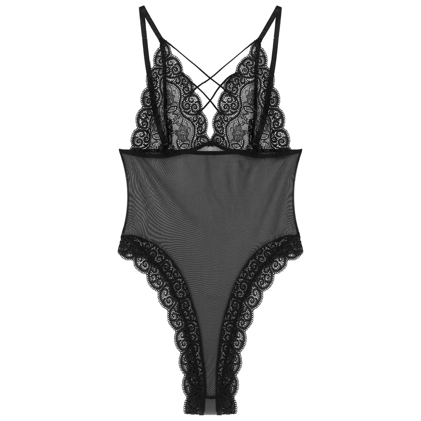 Men's Mesh Lace Strappy Bodysuit