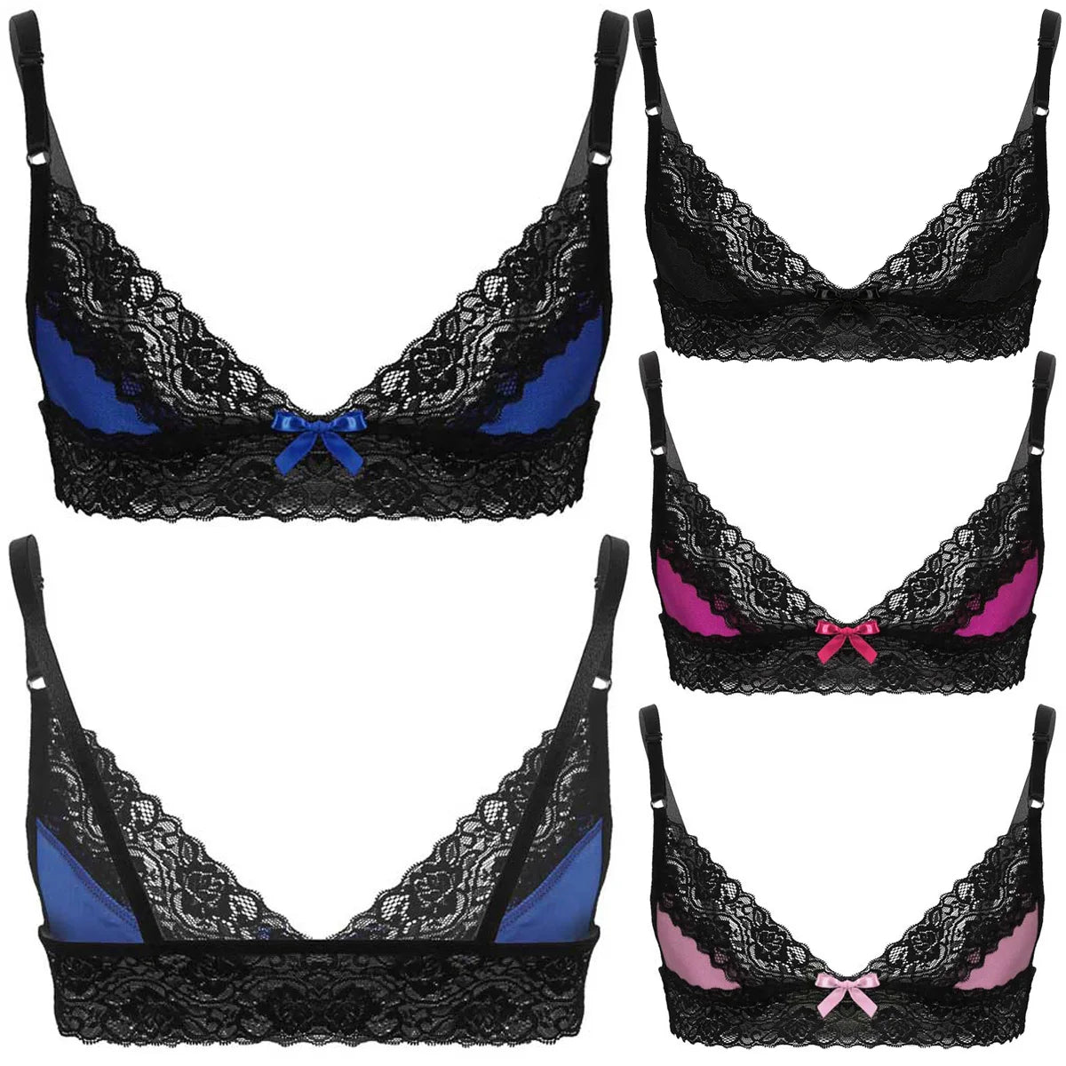 Men's Lace Bow Bra