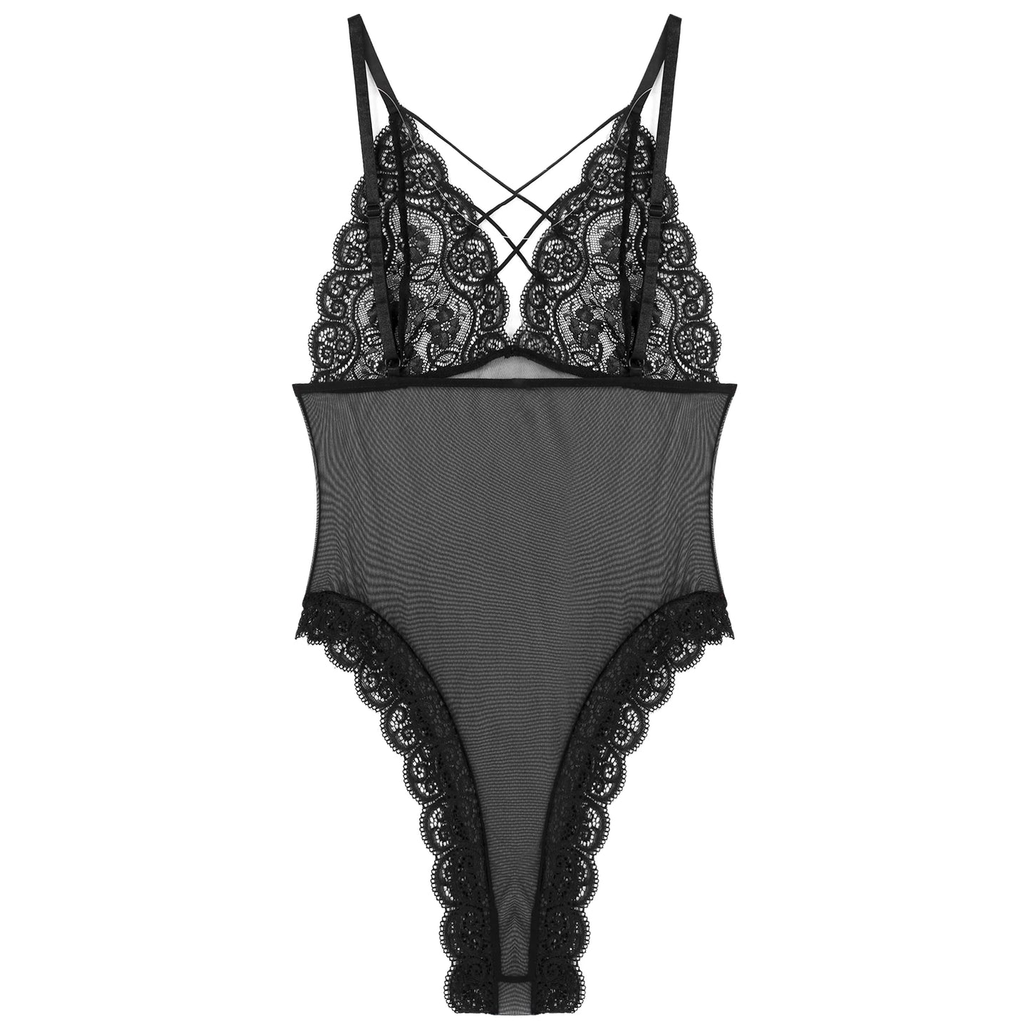 Men's Mesh Lace Strappy Bodysuit