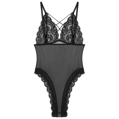 Men's Mesh Lace Strappy Bodysuit