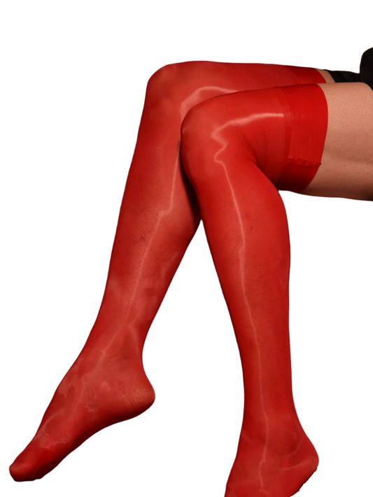 Men's Glossy Thigh High Stockings