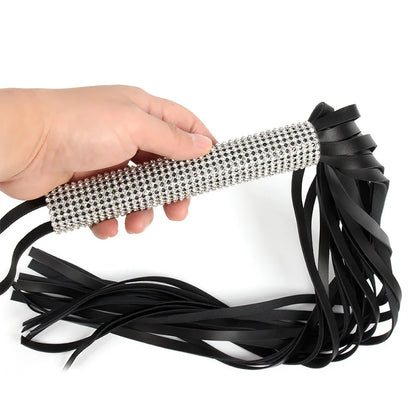 Rhinestone Leather Whip