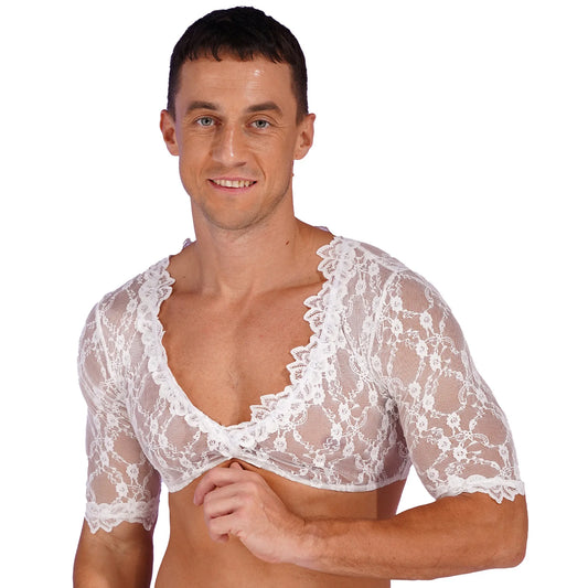 Men's Lace Crop Top