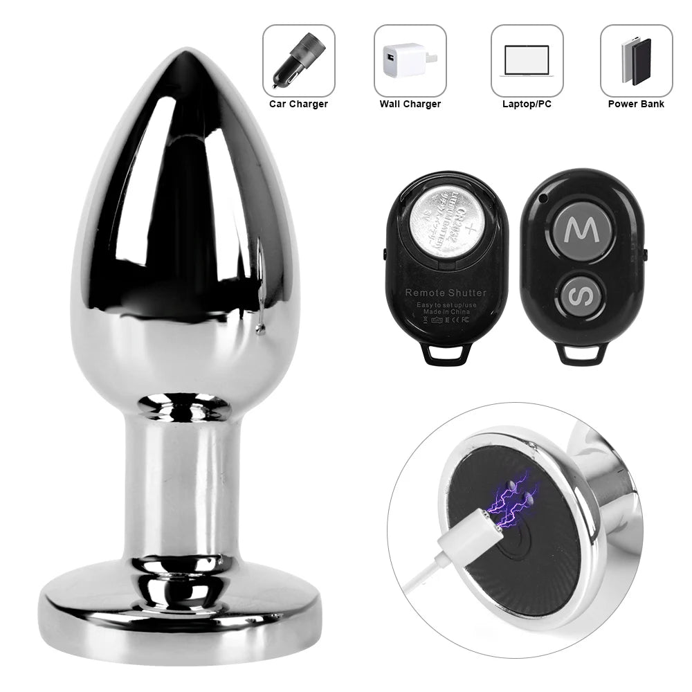 Metal Anal Plug + Wireless Vibrator