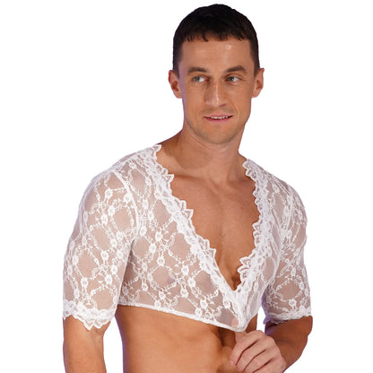 Men's Lace Crop Top