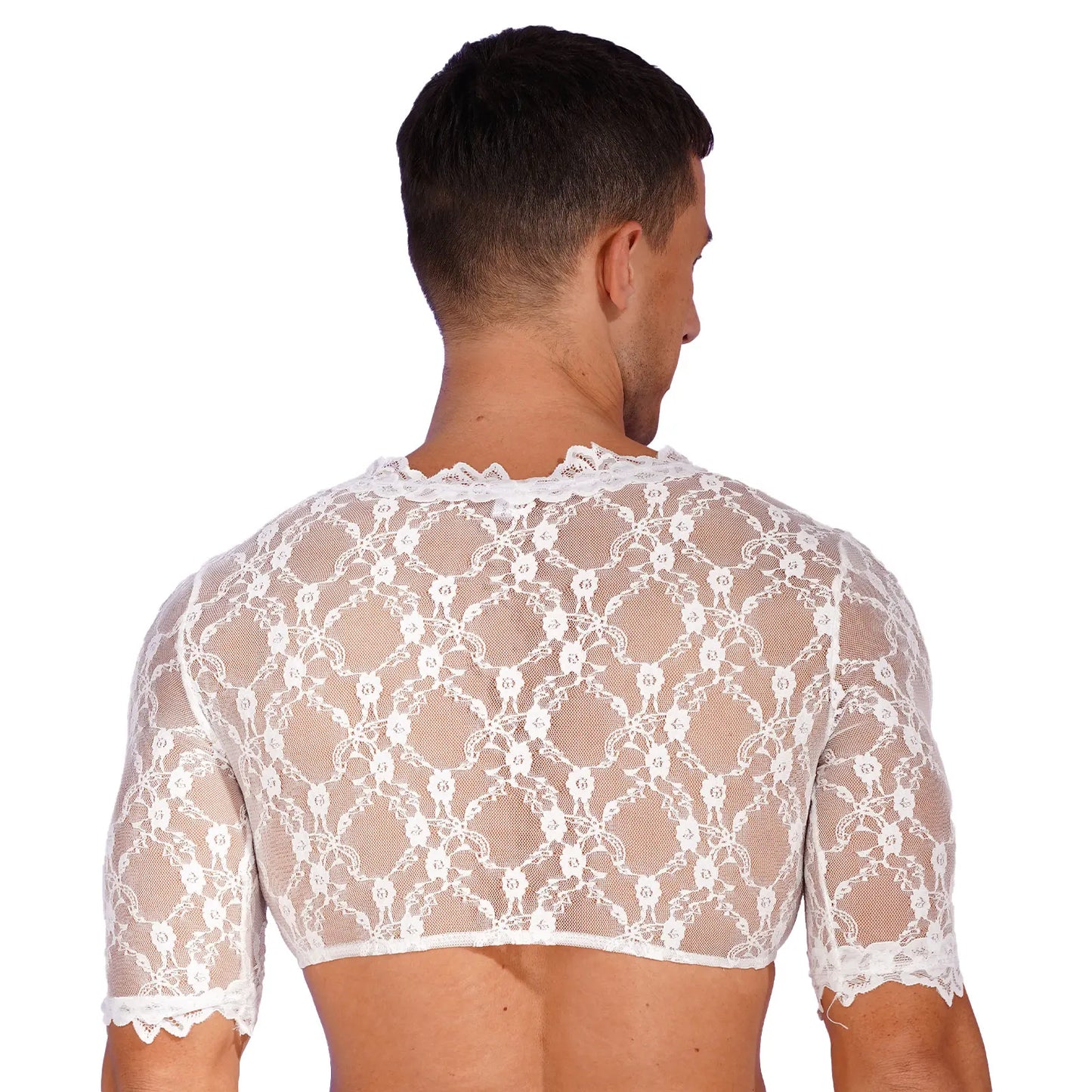 Men's Lace Crop Top