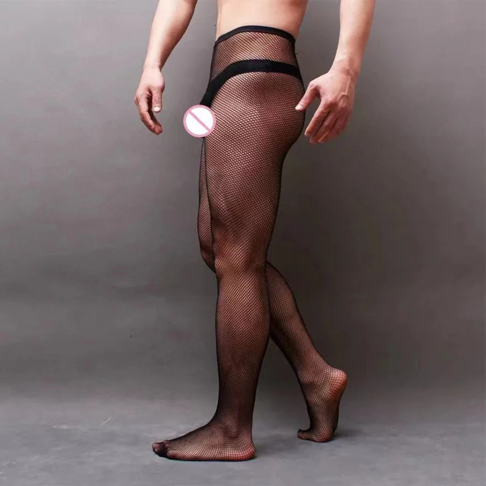 Men's Crotchless Fishnet Stockings