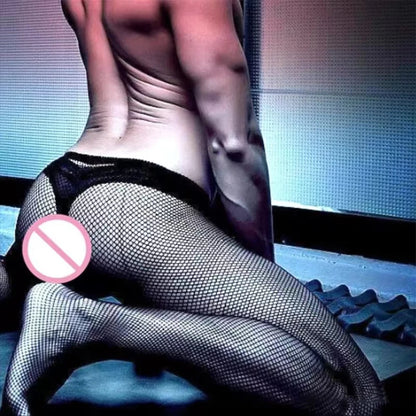 Men's Crotchless Fishnet Stockings